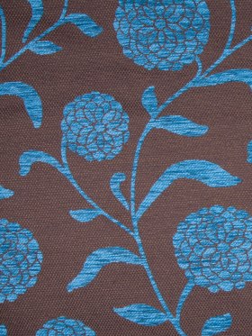 Chocolate/Blue Floral Chenille Chocolate/Blue Floral Chenille
