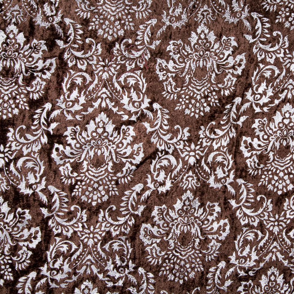 Dark Brown/Silver Damask Velvet Dark Brown/Silver Damask Velvet