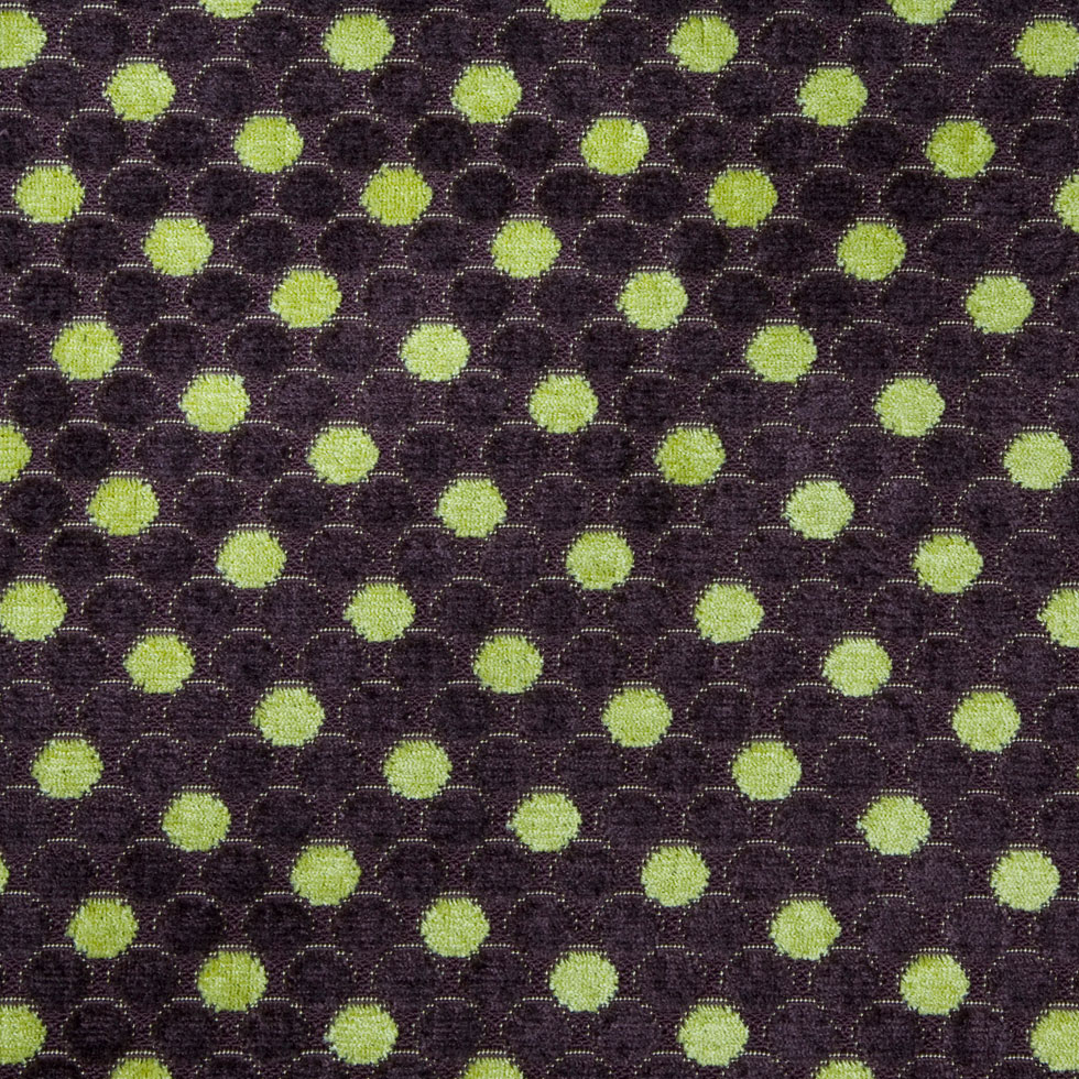 Mulberry/Citron Polka Dots Chenille Mulberry/Citron Polka Dots Chenille