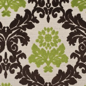 Natural/Chocolate/Lime Damask Chenille Natural/Chocolate/Lime Damask Chenille