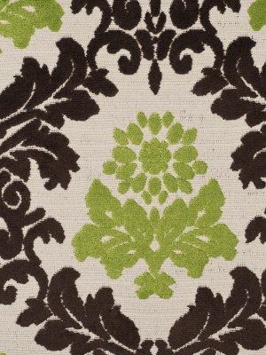 Natural/Chocolate/Lime Damask Chenille Natural/Chocolate/Lime Damask Chenille