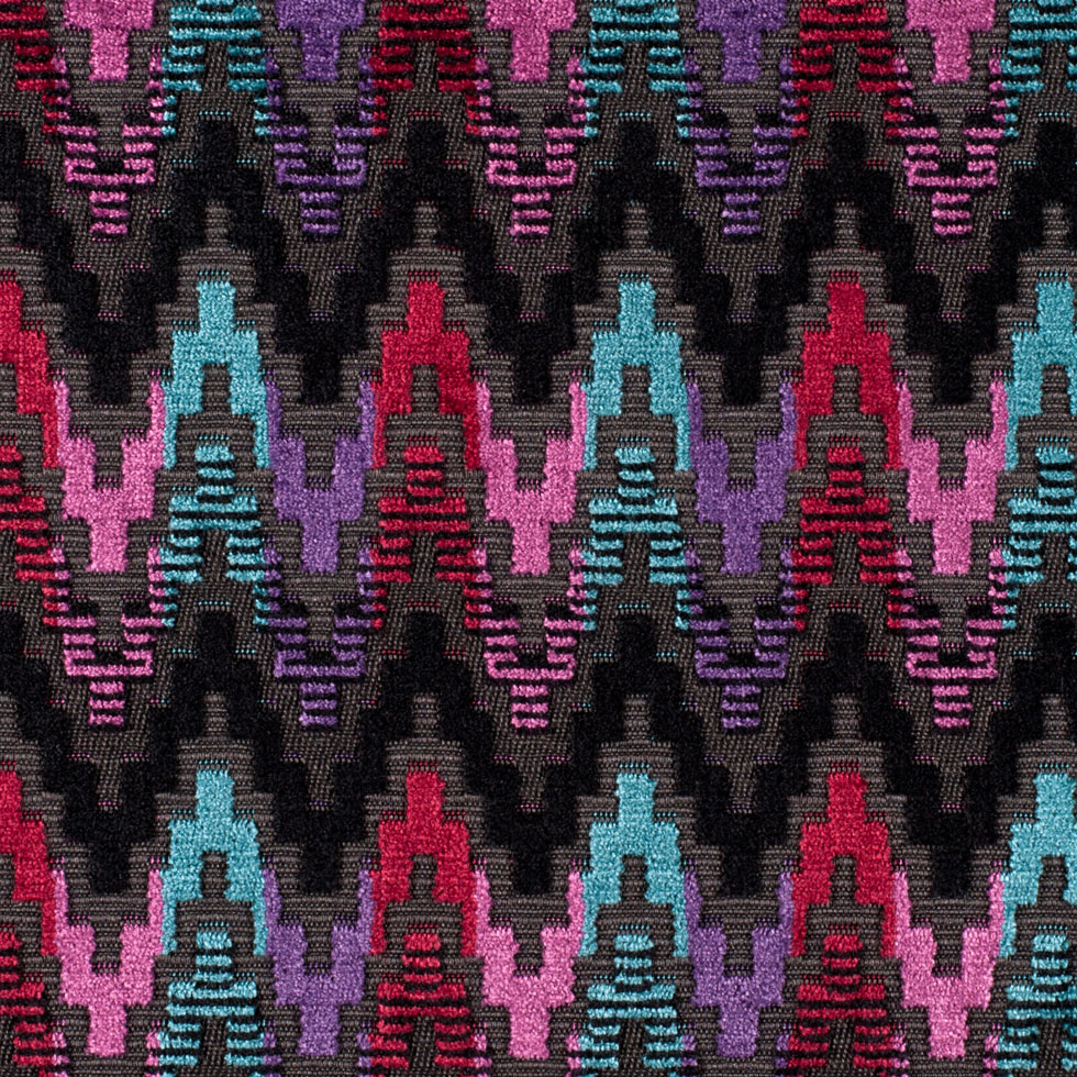 Zwart/Multi 6489 Ikat Velvet Zwart/Multi 6489 Ikat Velvet