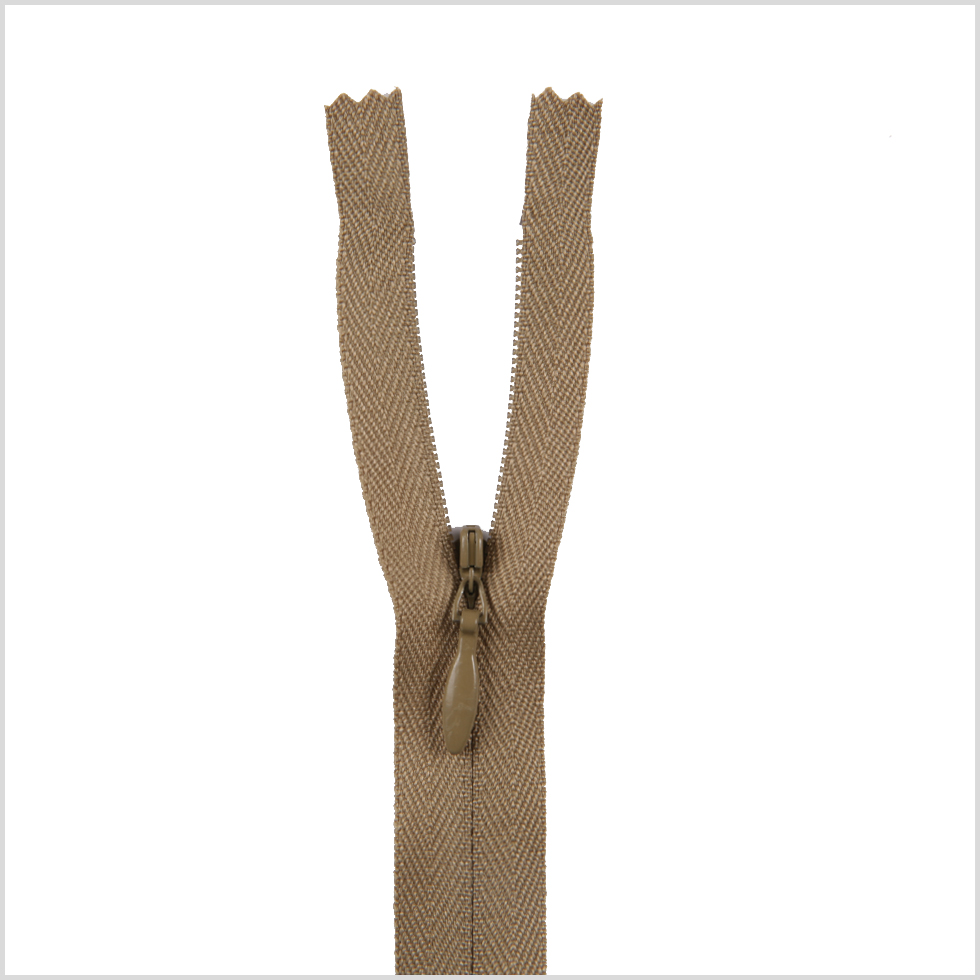 Invisible Zipper 9″ by YKK – 896 Dark Khaki Invisible Zipper 9″ by YKK – 896 Dark Khaki