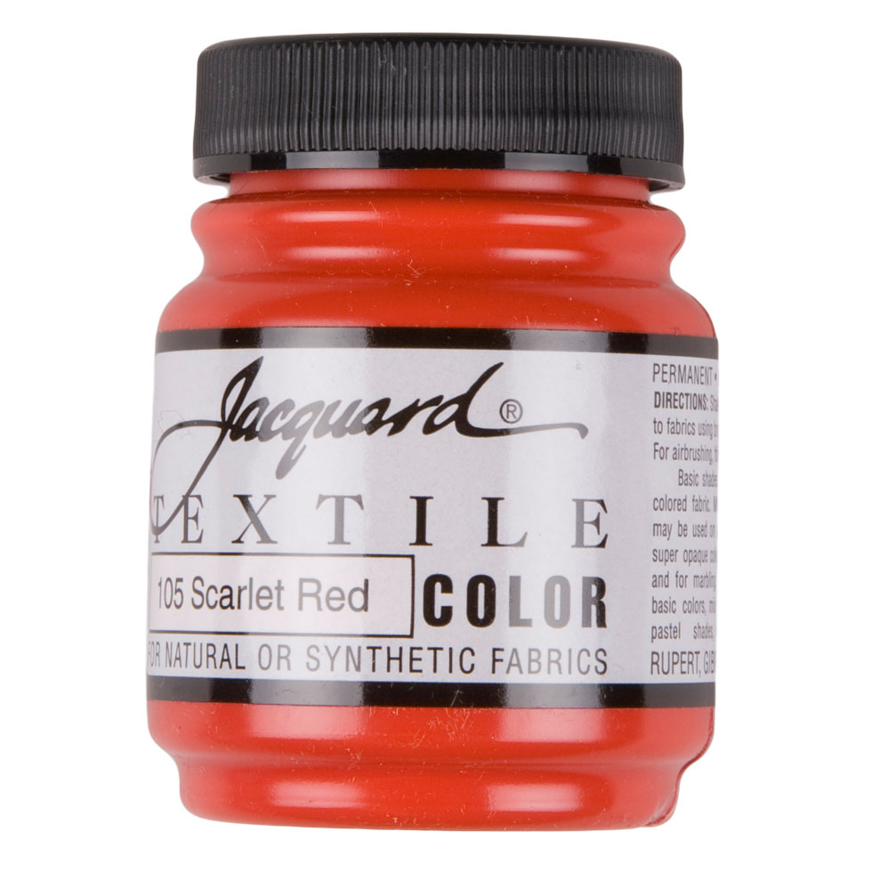 Jacquard Textile Color Fabric Paint – 105 Scarlet Red Jacquard Textile Color Fabric Paint – 105 Scarlet Red
