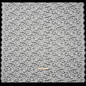 Nylon and Rayon Raschel Lace Panel with Finished Edges – Ivory Florals and Curls Nylon and Rayon Raschel Lace Panel with Finished Edges – Ivory Florals and Curls