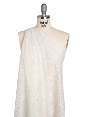 Corded Lace with Finished Edges – Ivory Decorated Diamond Stripes Corded Lace with Finished Edges – Ivory Decorated Diamond Stripes