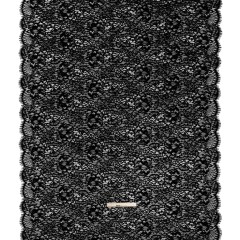 Corded Raschel Lace Panel with Finished Edges – Black Classic Florals Corded Raschel Lace Panel with Finished Edges – Black Classic Florals