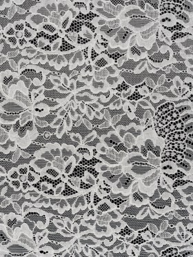 Corded Raschel Lace Panel with Finished Edges – Off White Classic Florals Corded Raschel Lace Panel with Finished Edges – Off White Classic Florals