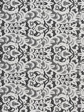 Corded Lace with Scalloped Finished Edges – Ivory Leafy Vines and Flowers Corded Lace with Scalloped Finished Edges – Ivory Leafy Vines and Flowers