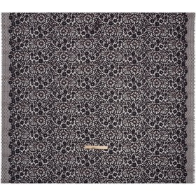 Corded Lace Panel with Finished Latticework Edges – Dark Navy and Red Floral Corded Lace Panel with Finished Latticework Edges – Dark Navy and Red Floral