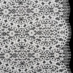 Corded Lace Panel with Finished Edges – Ivory Floral Waves Corded Lace Panel with Finished Edges – Ivory Floral Waves