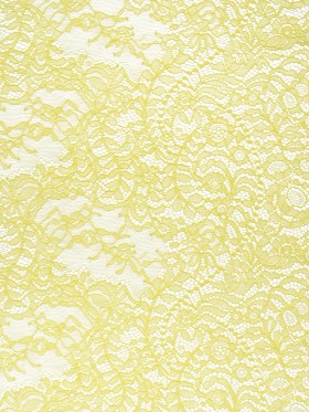 Chantilly Lace Panel with Scalloped Finished Edges – Pale Yellow Flowers and Leaves Chantilly Lace Panel with Scalloped Finished Edges – Pale Yellow Flowers and Leaves