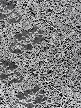 Chantilly Lace Panel with Scalloped Finished Edges – Ivory Flowers and Leaves Chantilly Lace Panel with Scalloped Finished Edges – Ivory Flowers and Leaves