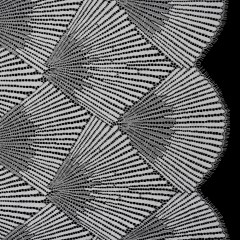 Raschel Lace Panel with Finished Scalloped Edges – Ivory Fans Raschel Lace Panel with Finished Scalloped Edges – Ivory Fans