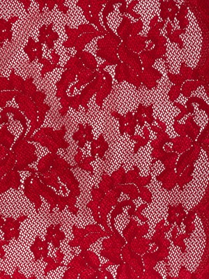 Stretch Raschel Lace with Finished Edges – Valentino Red Ornate Floral Stretch Raschel Lace with Finished Edges – Valentino Red Ornate Floral