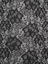 Stretch Corded Raschel Lace with All-Over Glitter – Black on Black Floral Stretch Corded Raschel Lace with All-Over Glitter – Black on Black Floral