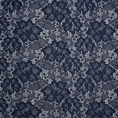 Stretch Corded Raschel Lace with All-Over Glitter – Navy on Navy Floral Stretch Corded Raschel Lace with All-Over Glitter – Navy on Navy Floral