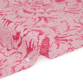 Stretch Corded Lace with Finished Edges – Raspberry Pink and Natural Bold Blooming Florals – Dania Collection Stretch Corded Lace with Finished Edges – Raspberry Pink and Natural Bold Blooming Florals – Dania Collection