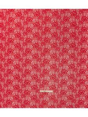 Stretch Corded Raschel Lace with All-Over Glitter – Red on Red Floral Stretch Corded Raschel Lace with All-Over Glitter – Red on Red Floral