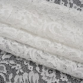 Stretch Corded Lace with Finished Edges – Ivory Flower Garden Stretch Corded Lace with Finished Edges – Ivory Flower Garden