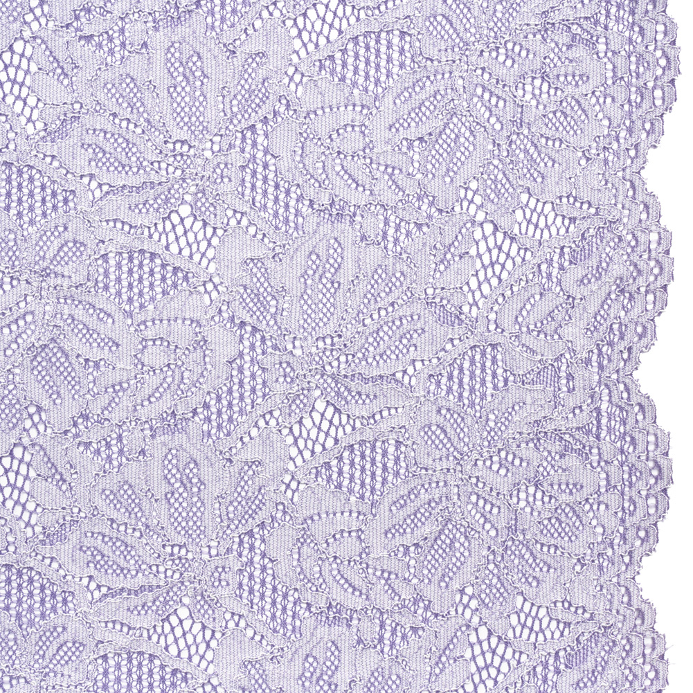 Stretch Corded Lace with Finished Edges – Purple Corallites and Natural Tropical Blossoms – Ottilie Collection Stretch Corded Lace with Finished Edges – Purple Corallites and Natural Tropical Blossoms – Ottilie Collection