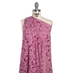 Stretch Corded Lace with Finished Edges – Festival Fuchsia and Natural Tropical Blossoms – Ottilie Collection Stretch Corded Lace with Finished Edges – Festival Fuchsia and Natural Tropical Blossoms – Ottilie Collection