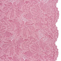 Stretch Corded Lace with Finished Edges – Festival Fuchsia and Natural Tropical Blossoms – Ottilie Collection Stretch Corded Lace with Finished Edges – Festival Fuchsia and Natural Tropical Blossoms – Ottilie Collection