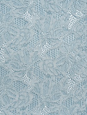 Stretch Corded Lace with Finished Edges – Storm Blue and Natural Tropical Blossoms – Ottilie Collection Stretch Corded Lace with Finished Edges – Storm Blue and Natural Tropical Blossoms – Ottilie Collection