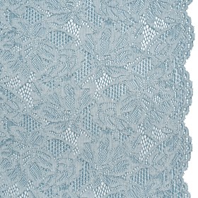 Stretch Corded Lace with Finished Edges – Storm Blue and Natural Tropical Blossoms – Ottilie Collection Stretch Corded Lace with Finished Edges – Storm Blue and Natural Tropical Blossoms – Ottilie Collection