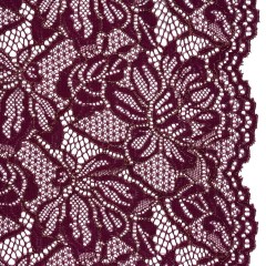 Stretch Metallic Corded Lace with Finished Edges – Dark Purple and Gold Tropical Blossoms – Ottilie Collection Stretch Metallic Corded Lace with Finished Edges – Dark Purple and Gold Tropical Blossoms – Ottilie Collection