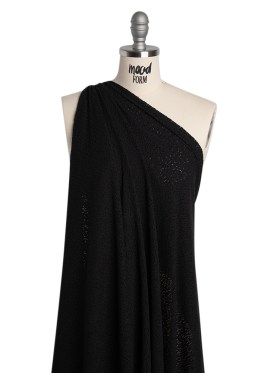 Stretch Raschel Lace – Black Dense Allover Floral Stretch Raschel Lace – Black Dense Allover Floral