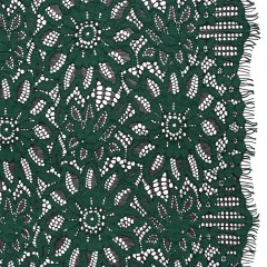 Corded Lace with Finished Scalloped Edges – Bay Berry Green and Black Sunflowers Corded Lace with Finished Scalloped Edges – Bay Berry Green and Black Sunflowers