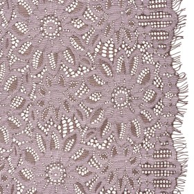 Corded Lace with Finished Scalloped Edges – Flint and Misty Lilac Sunflowers Corded Lace with Finished Scalloped Edges – Flint and Misty Lilac Sunflowers