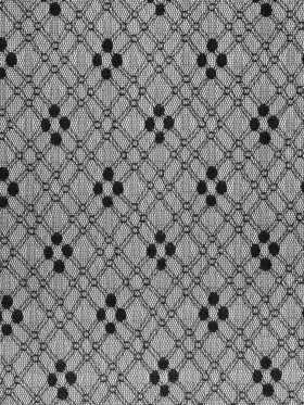 Nylon Raschel Mesh Lace – Black and White Latticework and Dots Nylon Raschel Mesh Lace – Black and White Latticework and Dots