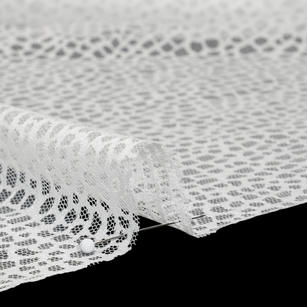Nylon Raschel Mesh Lace - Ivory Bark Texture