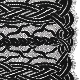 Cotton and Nylon Lace Panel with Finished Edges – Black Celtic Knotwork and Braids Cotton and Nylon Lace Panel with Finished Edges – Black Celtic Knotwork and Braids