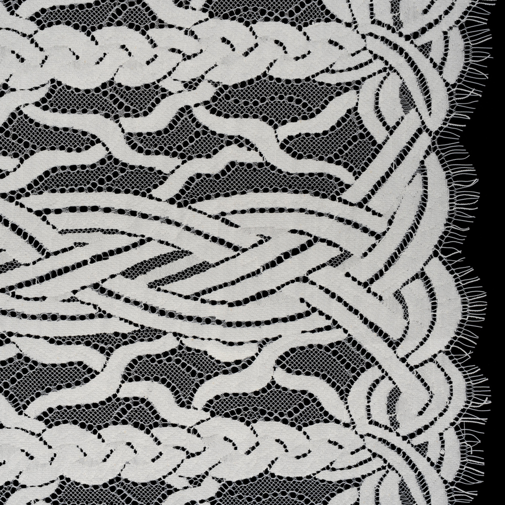 Cotton and Nylon Lace Panel with Finished Edges – Ivory Celtic Knotwork and Braids Cotton and Nylon Lace Panel with Finished Edges – Ivory Celtic Knotwork and Braids