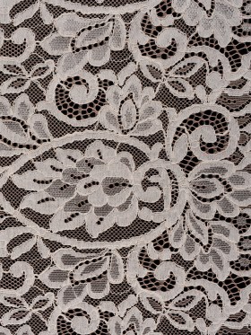 Corded Lace with Finished Edges – Pale Blush and Ivory Flowering Vines Corded Lace with Finished Edges – Pale Blush and Ivory Flowering Vines