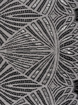 Metallic Lace Panel with Finished Edges – Silver and Gray Geometric Starburst Metallic Lace Panel with Finished Edges – Silver and Gray Geometric Starburst