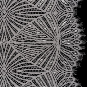 Metallic Lace Panel with Finished Edges – Silver and Gray Geometric Starburst Metallic Lace Panel with Finished Edges – Silver and Gray Geometric Starburst