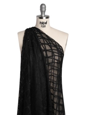 Corded Lace with Little Scalloped Finished Edges – Black Diamond Lattice Corded Lace with Little Scalloped Finished Edges – Black Diamond Lattice