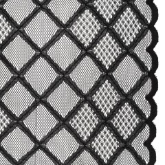 Corded Lace with Little Scalloped Finished Edges – Black Diamond Lattice Corded Lace with Little Scalloped Finished Edges – Black Diamond Lattice