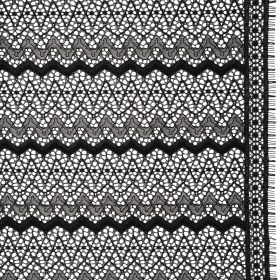 Corded Lace with Eyelash Fringe Edges – Black Zig Zag Stripes Corded Lace with Eyelash Fringe Edges – Black Zig Zag Stripes