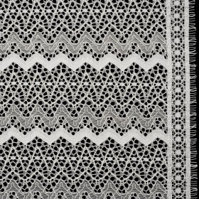 Corded Lace with Eyelash Fringe Edges – Ivory Zig Zag Stripes Corded Lace with Eyelash Fringe Edges – Ivory Zig Zag Stripes