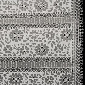 Corded Lace with Eyelash Fringe Edges – Ivory Floral and Geometric Stripes Corded Lace with Eyelash Fringe Edges – Ivory Floral and Geometric Stripes