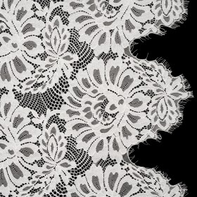 Corded Lace with Finished Scalloped Edges – Ivory Bold Florals Corded Lace with Finished Scalloped Edges – Ivory Bold Florals