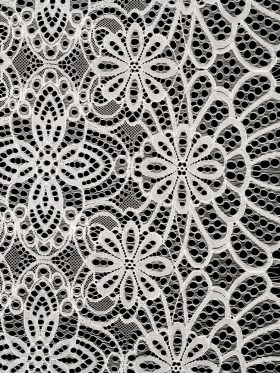 Corded Lace with Finished Edges – Ivory Radiant Floral Corded Lace with Finished Edges – Ivory Radiant Floral