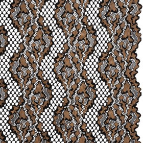Raschel Lace with Organic Finished Edges – Black and Nude Abstract Wavy Stripes Raschel Lace with Organic Finished Edges – Black and Nude Abstract Wavy Stripes