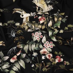 Cotton Poplin – Black and Green Birds and Flowers – La Grande Tournee Print – Mood Exclusive Jacques Collection Cotton Poplin – Black and Green Birds and Flowers – La Grande Tournee Print – Mood Exclusive Jacques Collection