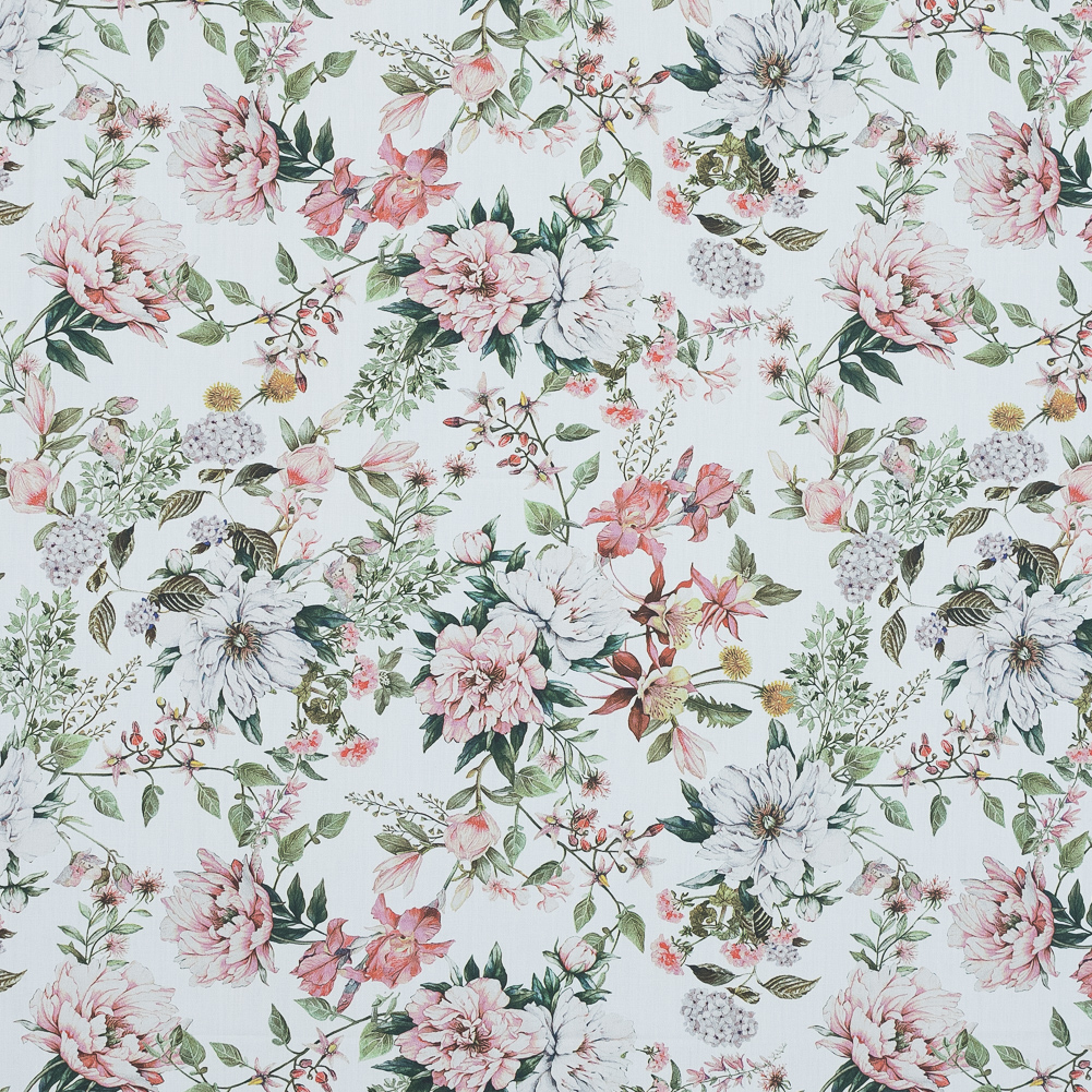 Cotton Poplin – Pink and Green Floral – Les Fleurs de L’amour Print – Mood Exclusive Jacques Collection Cotton Poplin – Pink and Green Floral – Les Fleurs de L’amour Print – Mood Exclusive Jacques Collection